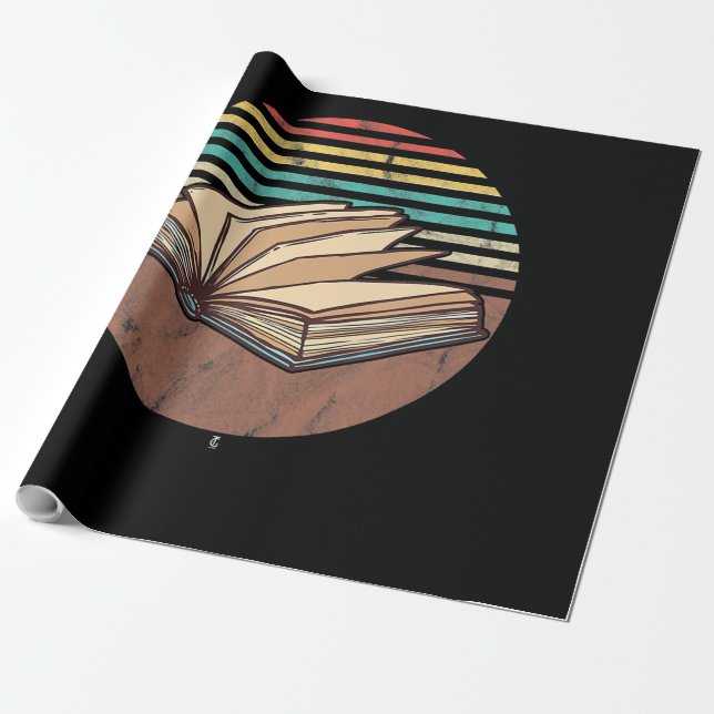 bookish  avid book lovers readers gift wrapping paper (Unrolled)