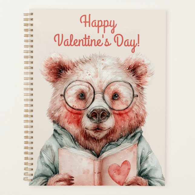 Bookish Bear Valentine`s Day Planner (Front)