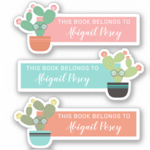 Bookish Bespectacttacé Cactus Étiquette du livre
