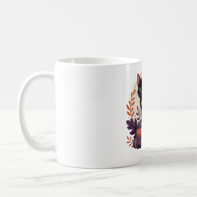 Bookish Black Cat – Kids' Mug (Left)