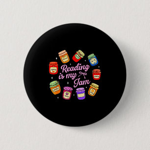 Bookish book lover librarian reader reading is jam 2 inch round button