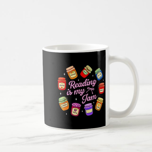 Bookish book lover librarian reader reading is jam coffee mug (Right)