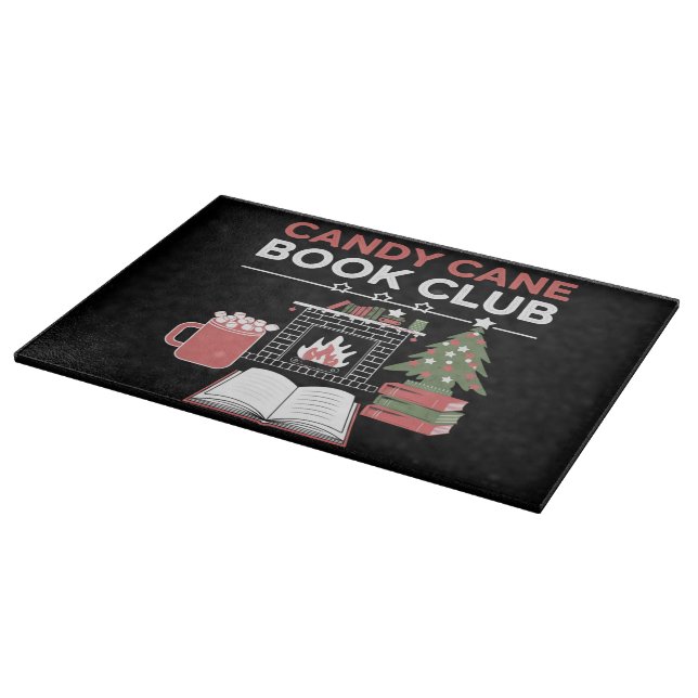 Bookish Christmas Candy Cane Book Club Bookish  Cutting Board (Corner)