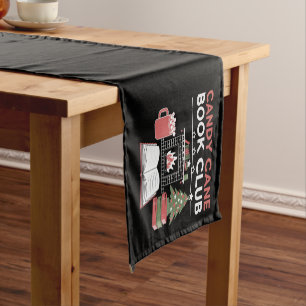 Bookish Christmas Candy Cane Book Club Bookish  Short Table Runner