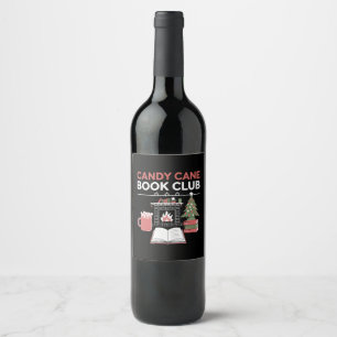 Bookish Christmas Candy Cane Book Club Bookish  Wine Label