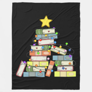 Bookish Christmas Tree I Fleece Blanket