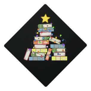 Bookish Christmas Tree I Graduation Cap Topper