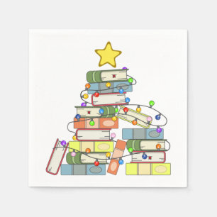 Bookish Christmas Tree I Napkin