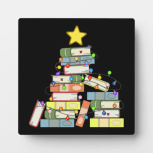 Bookish Christmas Tree I Plaque