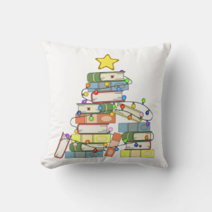 Bookish Christmas Tree I Throw Pillow