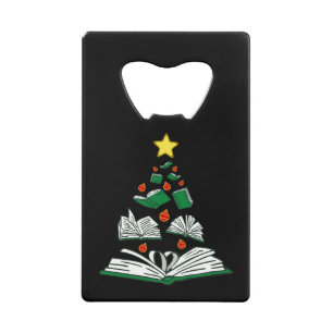 Bookish Christmas Tree III Credit Card Bottle Opener