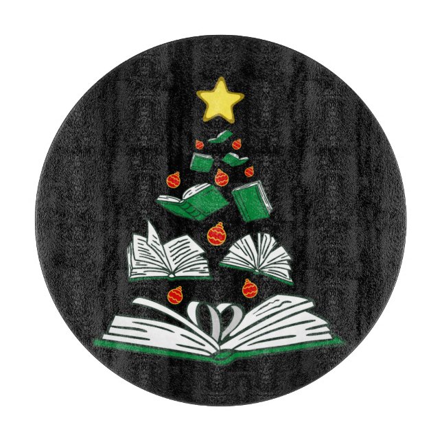 Bookish Christmas Tree III Cutting Board (Front)