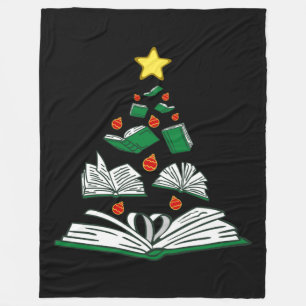 Bookish Christmas Tree III Fleece Blanket