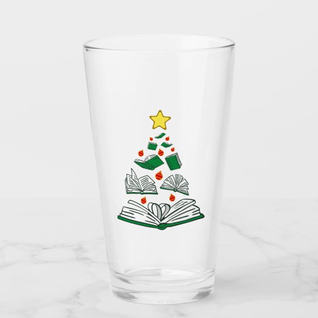 Bookish Christmas Tree III Glass (Front)