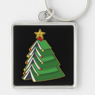 Bookish Christmas Tree IV Keychain