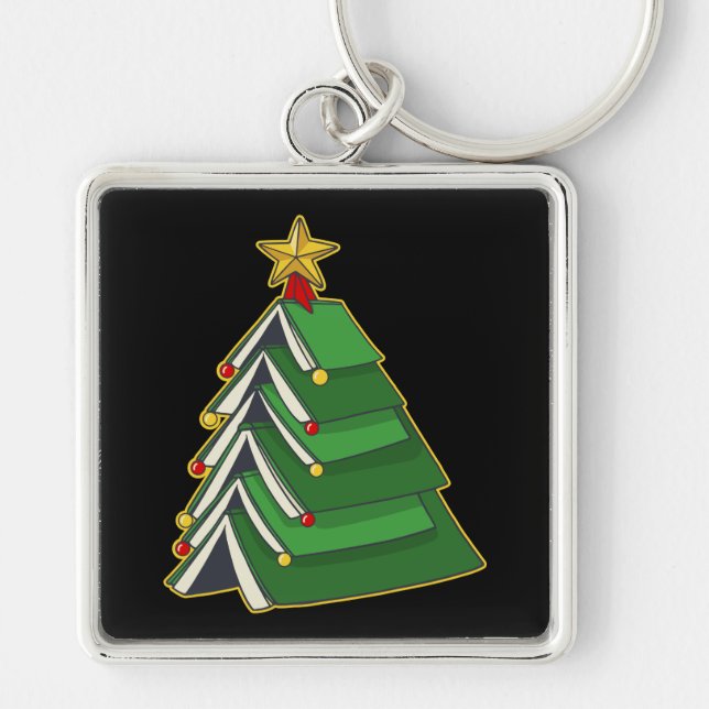 Bookish Christmas Tree IV Keychain (Front)