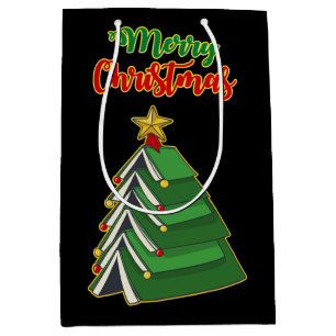 Bookish Christmas Tree IV Medium Gift Bag