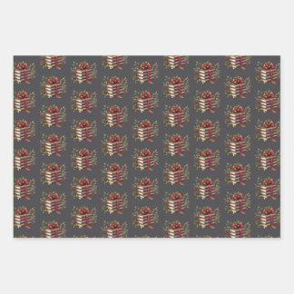Bookish Christmas wrapping gift paper