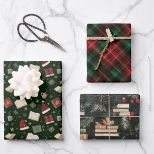 Bookish Christmas  Wrapping Paper Sheet