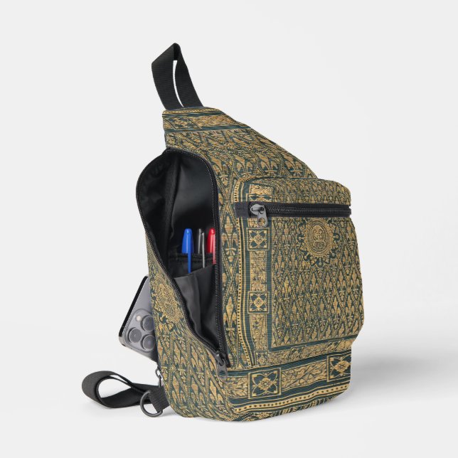 Bookish Elegance Fleur-de-Lis Sling Bag (Open)