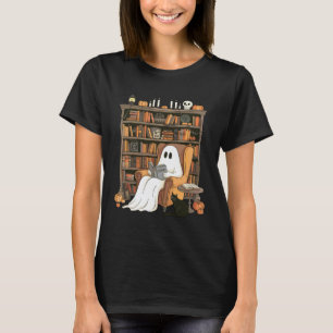 Bookish Ghost Haunted Library Cat Bookworm Book Lo T-Shirt
