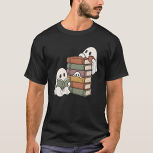 Bookish Ghosts Reading Around a Tall Stack T-Shirt