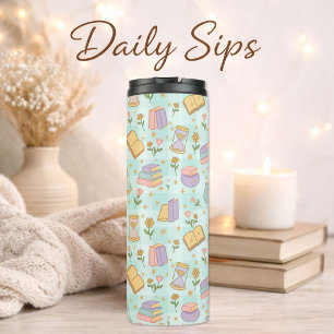 Bookish Girly Magic Green Cute Thermal Tumbler