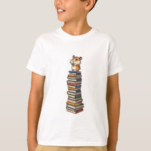 Bookish Hamster Scholar Kids T-Shirt