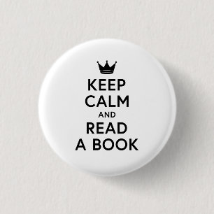 Bookish Keep Calm and Read a Book 1 Inch Round Button