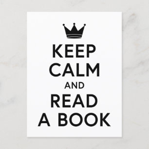 Bookish Keep Calm and Read a Book Postcard