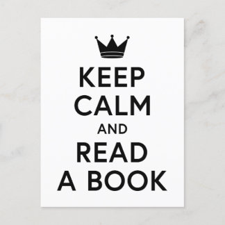 Bookish Keep Calm and Read a Book Postcard