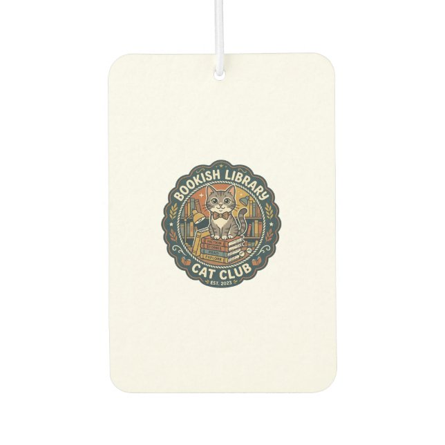 Bookish Library Cat POD Vector Art - Bookish Libra Air Freshener (Front)
