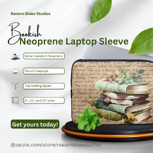 Bookish Neoprene Laptop Sleeve