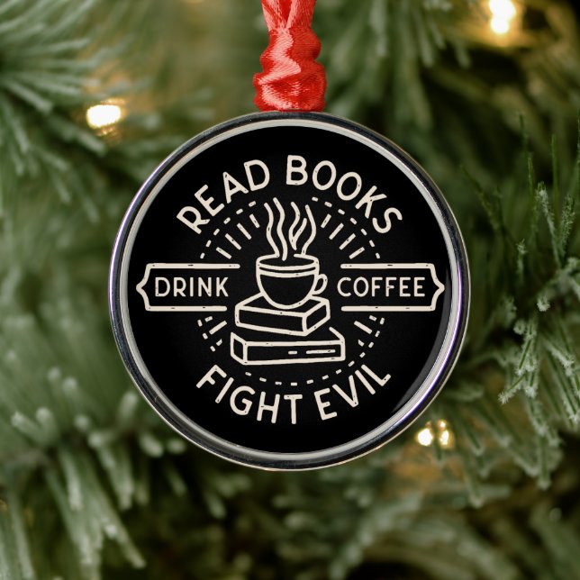 Bookish quotes dark academia aesthetic metal ornament (Tree)