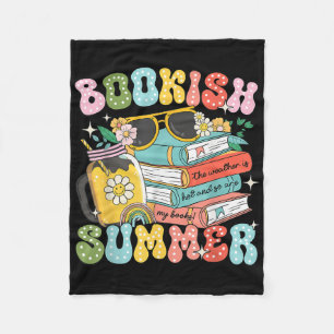 Bookish Summer Trendy Love Reading For Bookworm Fleece Blanket