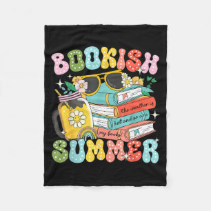 Bookish Summer Trendy Love Reading For Bookworm Fleece Blanket