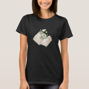 Bookish Teacher Librarian Spring Daisy Wildflower T-Shirt