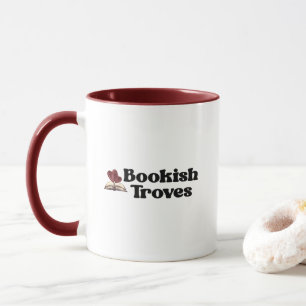 Bookish Troves Book Lover Hearts Bold Red Black Mug