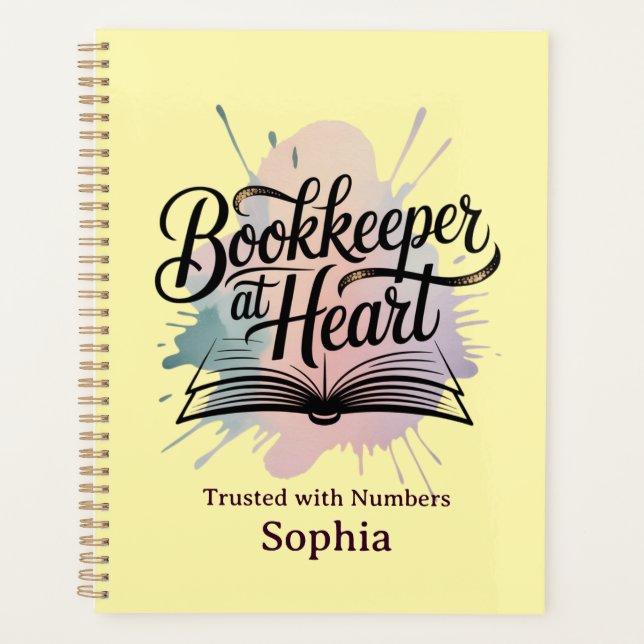 Bookkeeper at Heart Personalized Planner (Front)