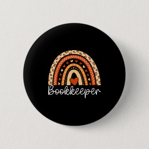 Bookkeeper Boho Rainbow Accountant Bookkeeping 2 Inch Round Button