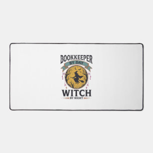 Bookkeeper by Day Witch by Night Vintage Shirt Des Desk Mat