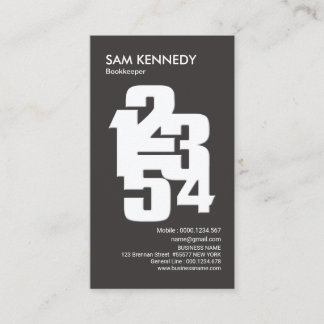 Bookkeeper Calculated Numbers Bookkeeping Services Business Card