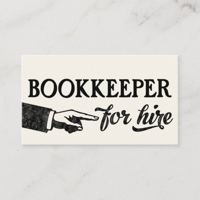 Bookkeeper Cartes de visite - N'importe quelle cou (Devant)