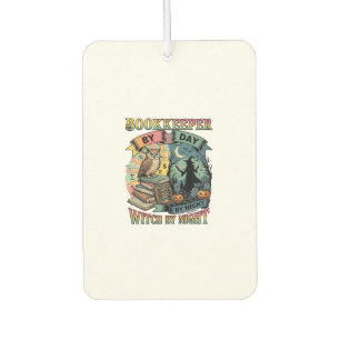 Bookkeeper Day Witch Night Halloween Owl Books Pum Air Freshener