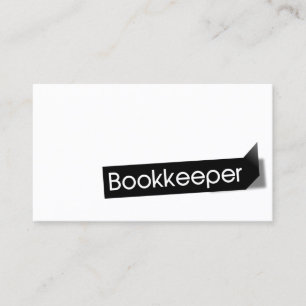 Bookkeeper Modern Black Label Bookkeeping Business Card