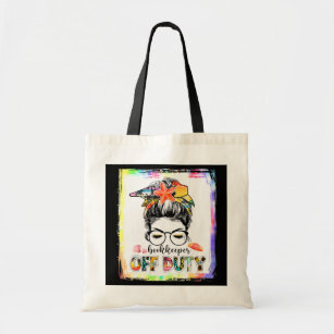 Bookkeeper Off Duty Messy Bun Librarian Summer Tote Bag