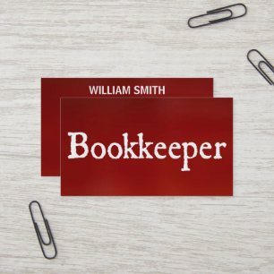 Bookkeeper Red Business Card