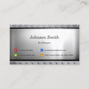 Bookkeeper - Stylish Platinum Look Business Card