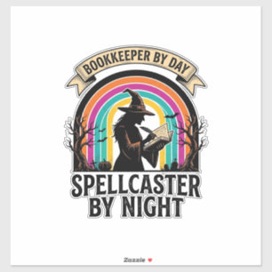 Bookkeeper Witch Retro Halloween Accounting Design
