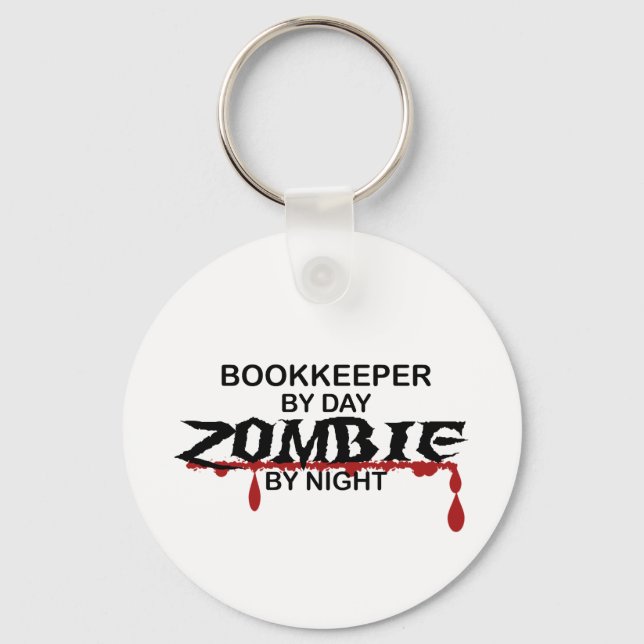 Bookkeeper Zombie Keychain (Front)